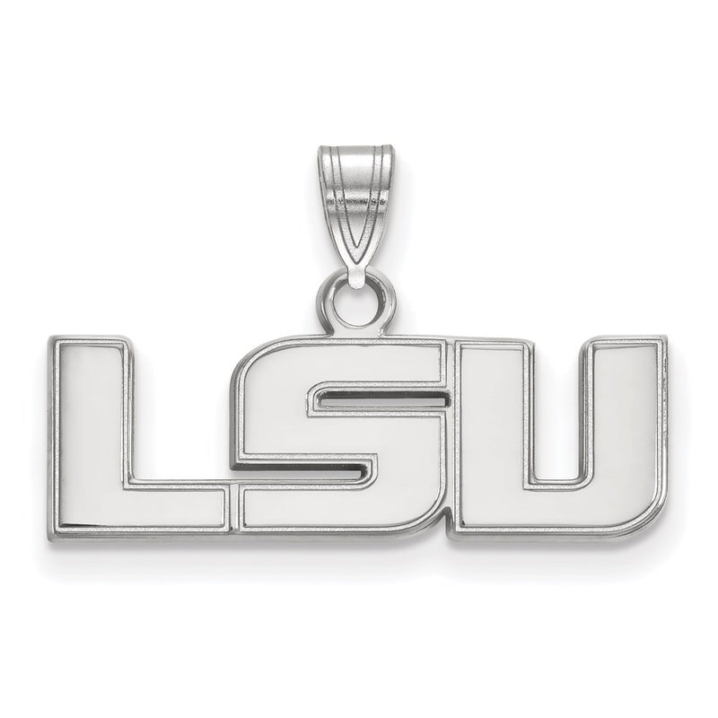 Sterling Silver Rhodium Plated Logoart Louisiana State University L S U Small Pendant