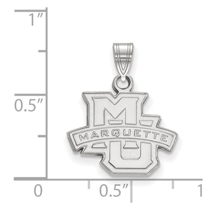 10K White Gold Logoart Marquette University Small Pendant