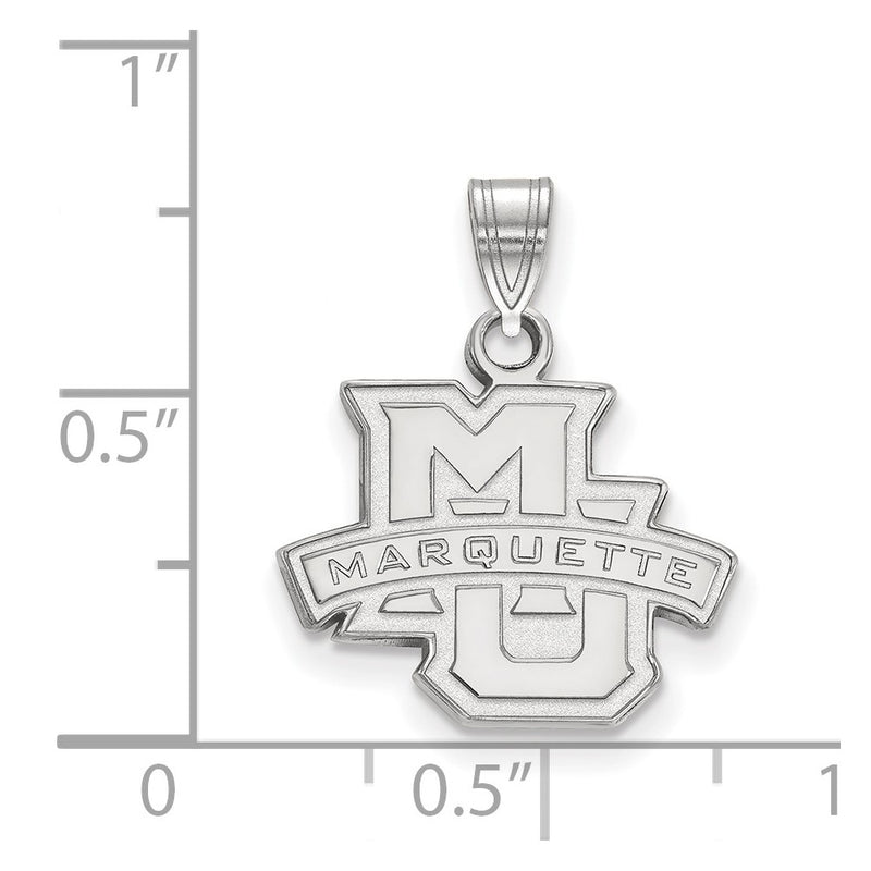 10K White Gold Logoart Marquette University Small Pendant