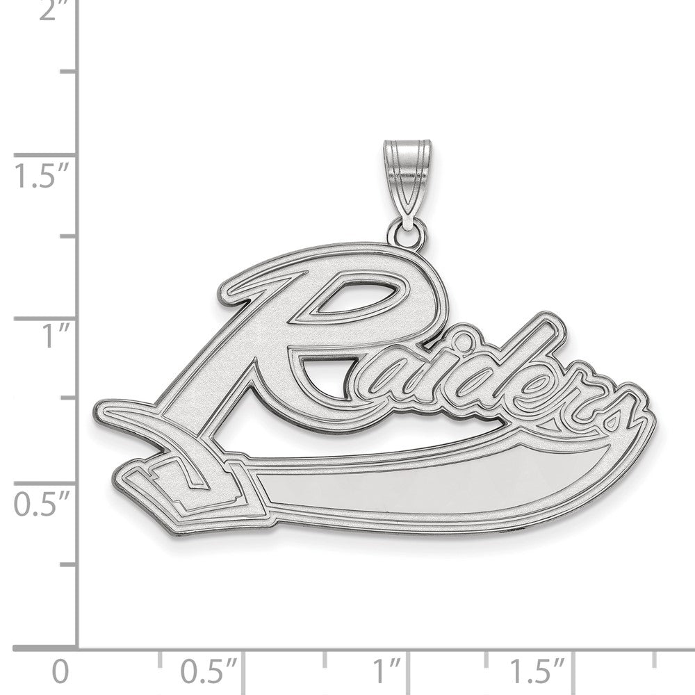 Sterling Silver Rhodium Plated Logoart Mt Union College Raiders Extra Large Pendant