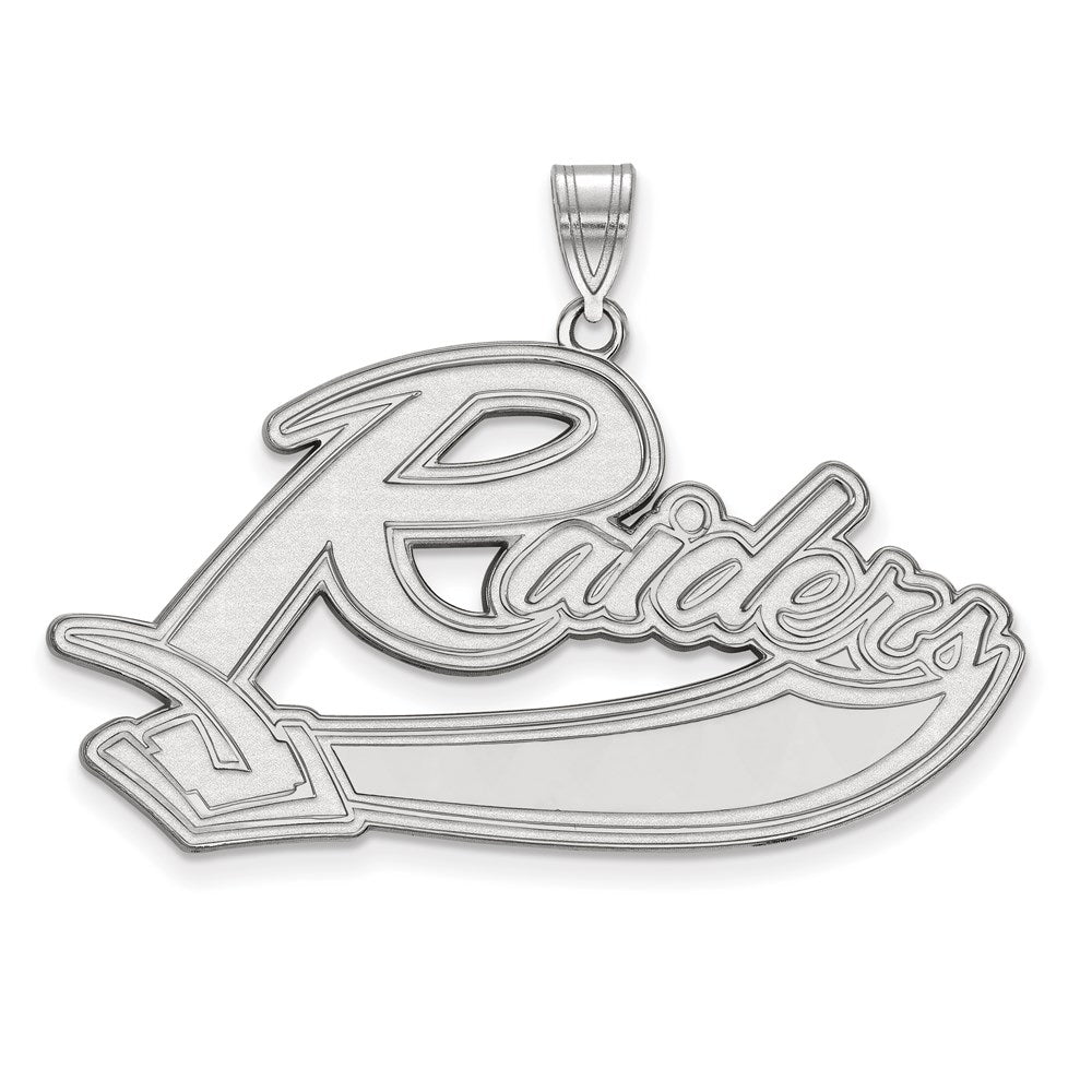 Sterling Silver Rhodium Plated Logoart Mt Union College Raiders Extra Large Pendant