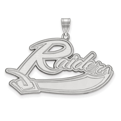 Sterling Silver Rhodium Plated Logoart Mt Union College Raiders Extra Large Pendant