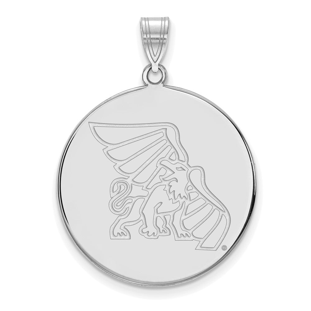 10K White Gold Logoart Missouri Western State University Griffon Extra Large Disc Pendant