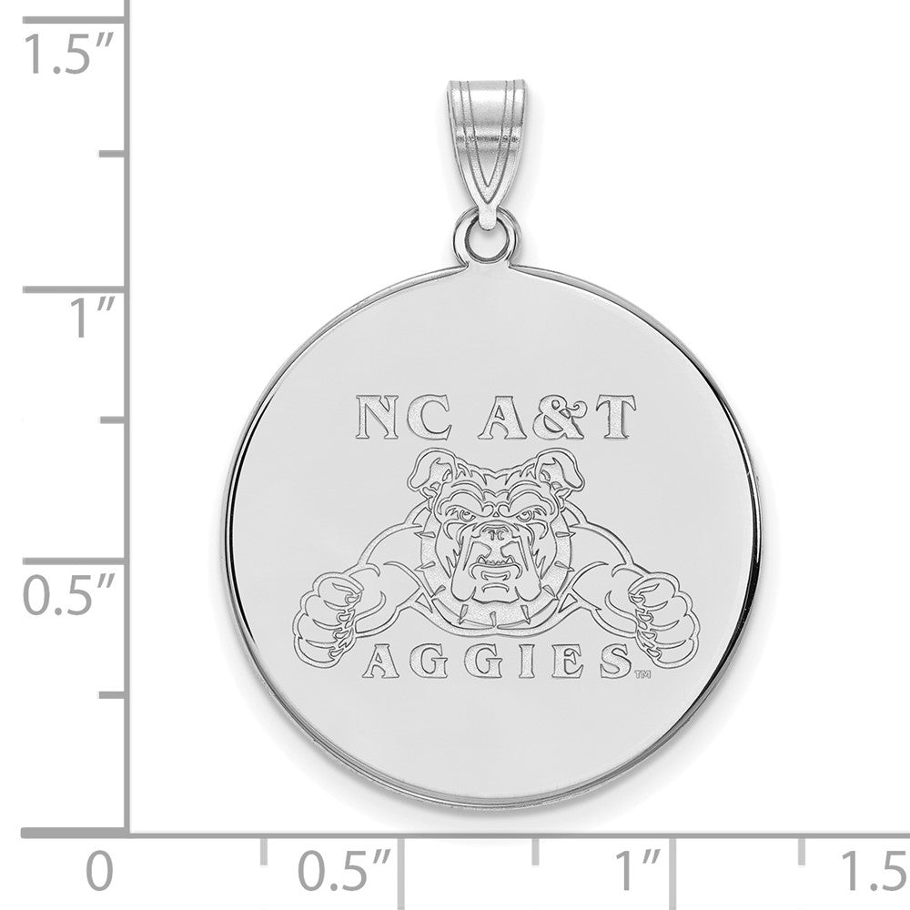 10K White Gold Logoart North Carolina A And T Aggies Extra Large Disc Pendant