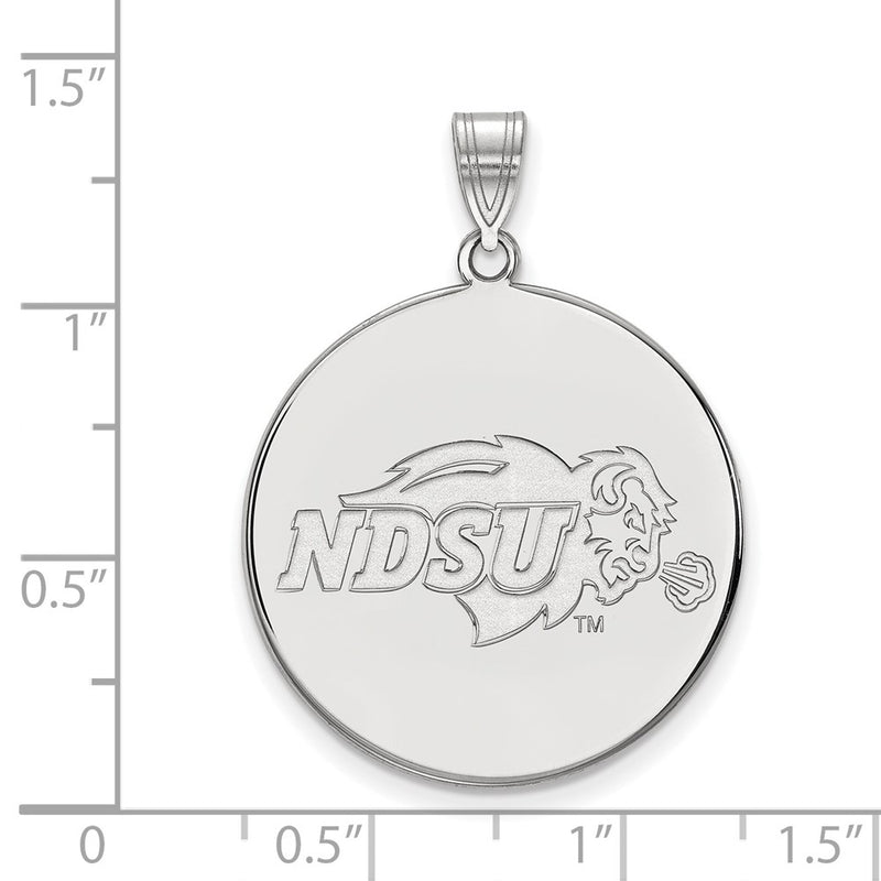 Sterling Silver Rhodium Plated Logoart North Dakota State University Extra Large Disc Pendant