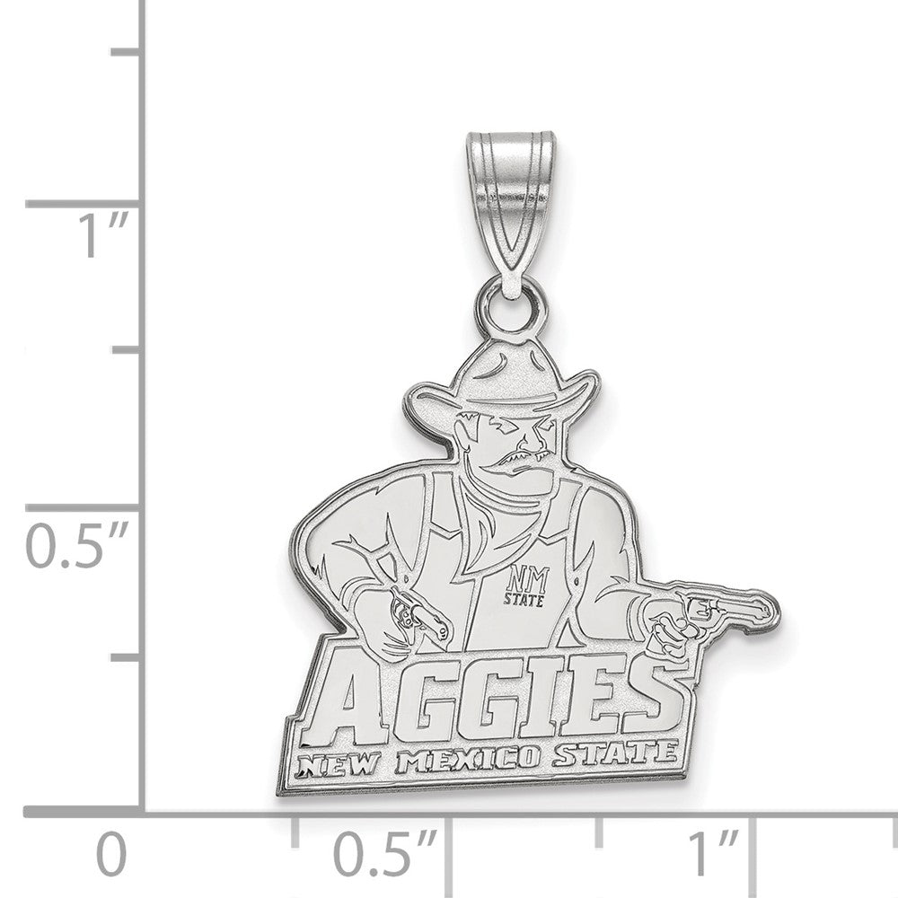 10K White Gold Logoart New Mexico State University Aggies Large Pendant