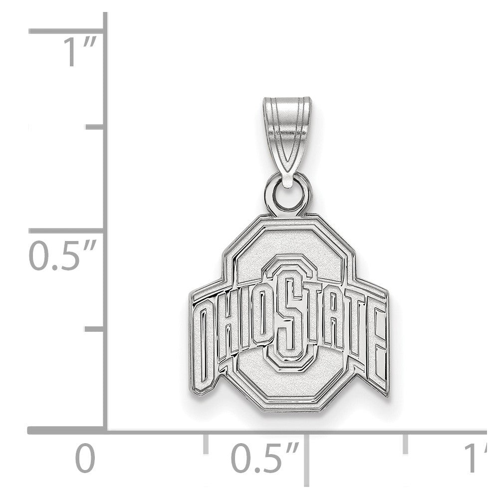 14K White Gold Logoart The Ohio State University Small Pendant