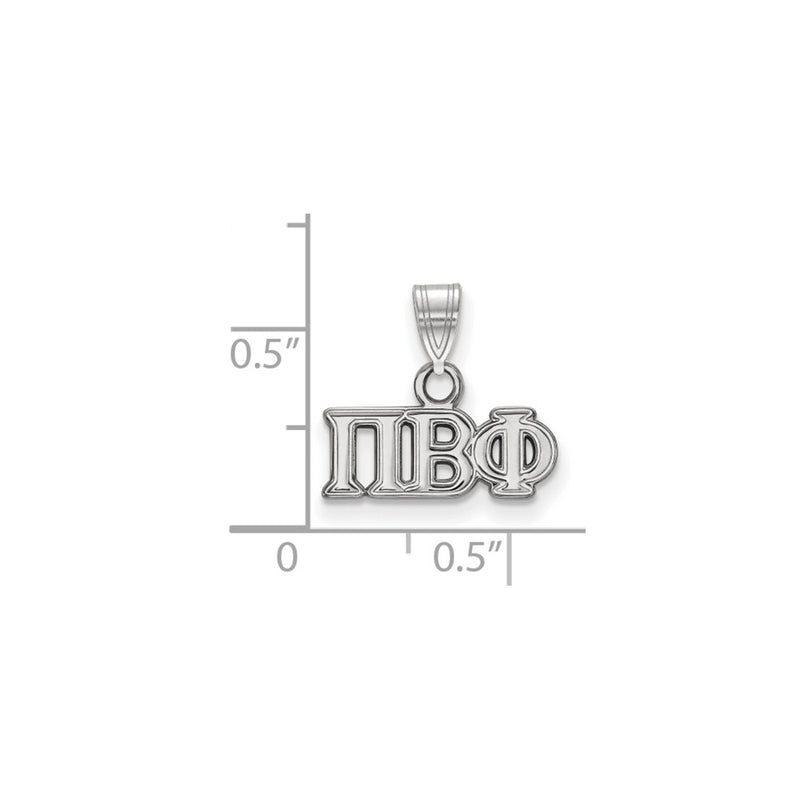 Sterling Silver Rhodium Plated Logoart Pi Beta Phi Sorority Greek Letters Small Pendant