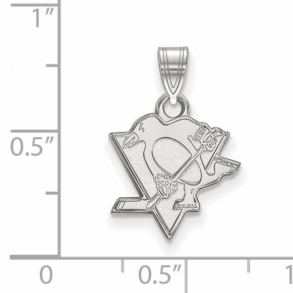 10K White Gold Nhl Logoart Pittsburgh Penguins Small Pendant