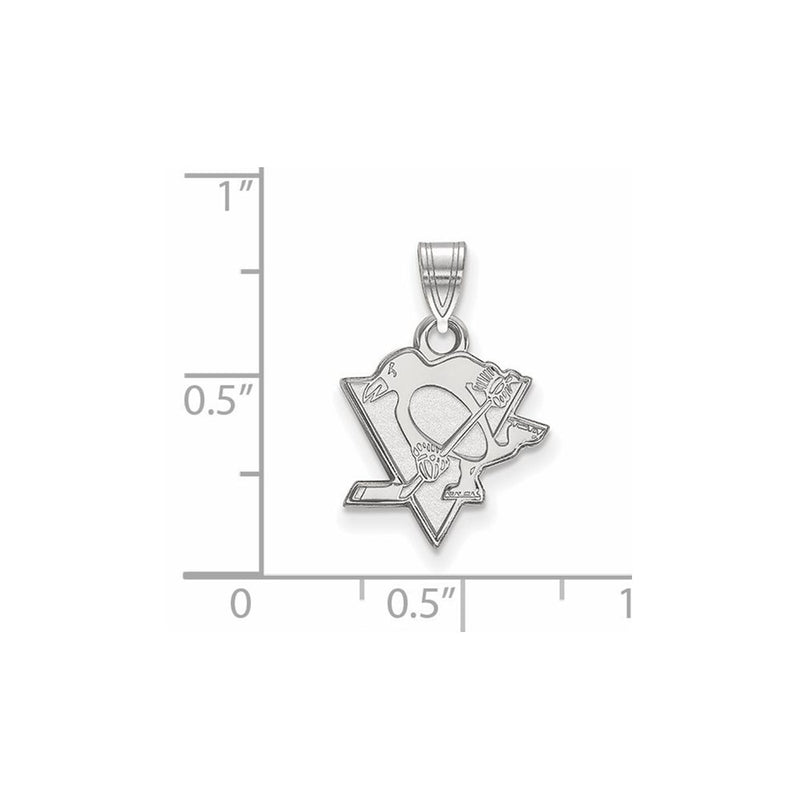 Sterling Silver Rhodium Plated Nhl Logoart Pittsburgh Penguins Small Pendant