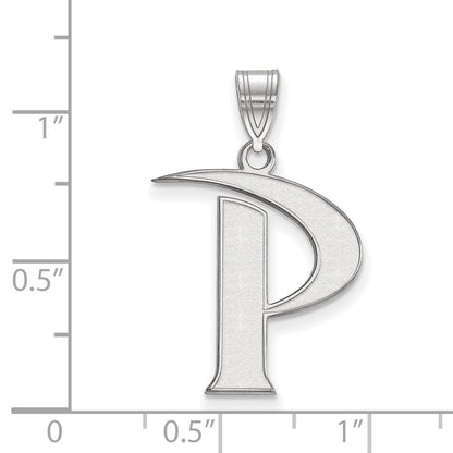 Sterling Silver Rhodium Plated Logoart Pepperdine University Letter P Large Pendant