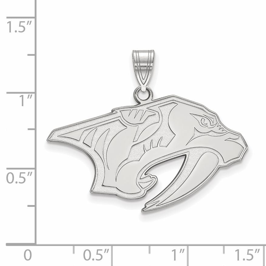 10K White Gold Nhl Logoart Nashville Predators Large Pendant