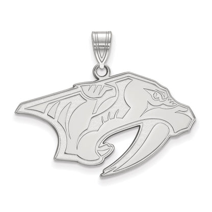 14K White Gold Nhl Logoart Nashville Predators Large Pendant