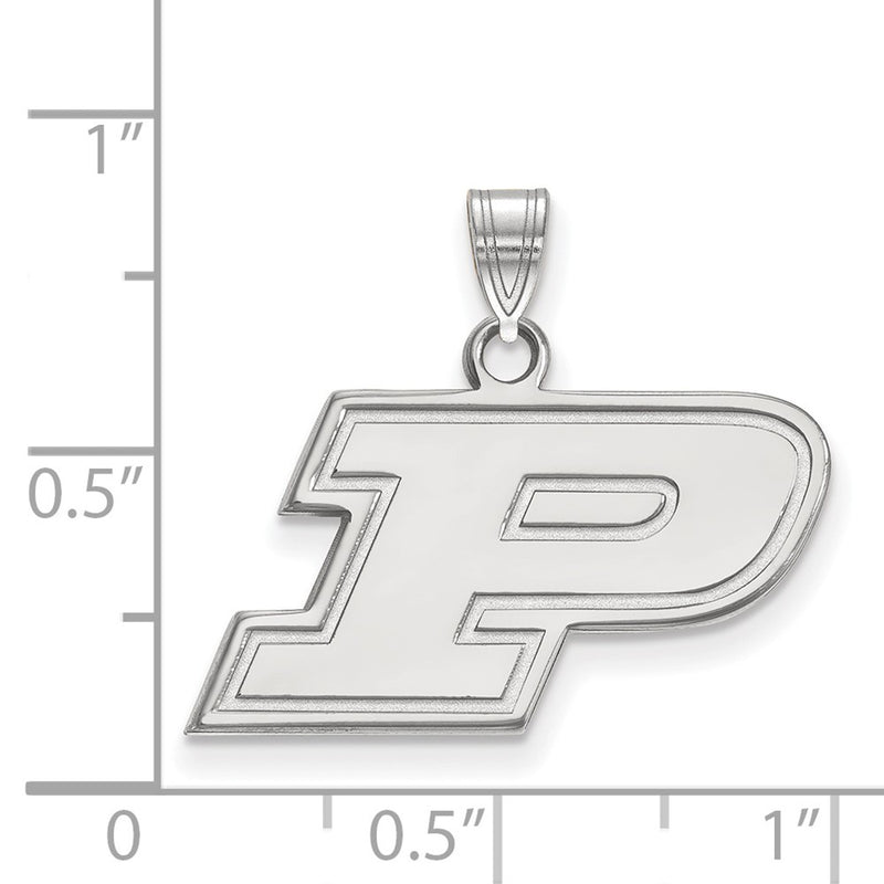 14K White Gold Logoart Purdue University Letter P Small Pendant