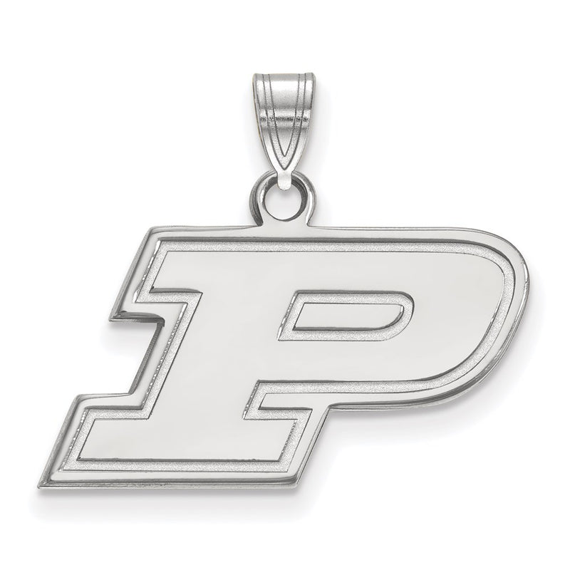 14K White Gold Logoart Purdue University Letter P Small Pendant