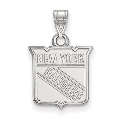 10K White Gold Nhl Logoart New York Rangers Small Pendant