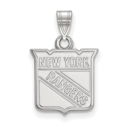 10K White Gold Nhl Logoart New York Rangers Small Pendant