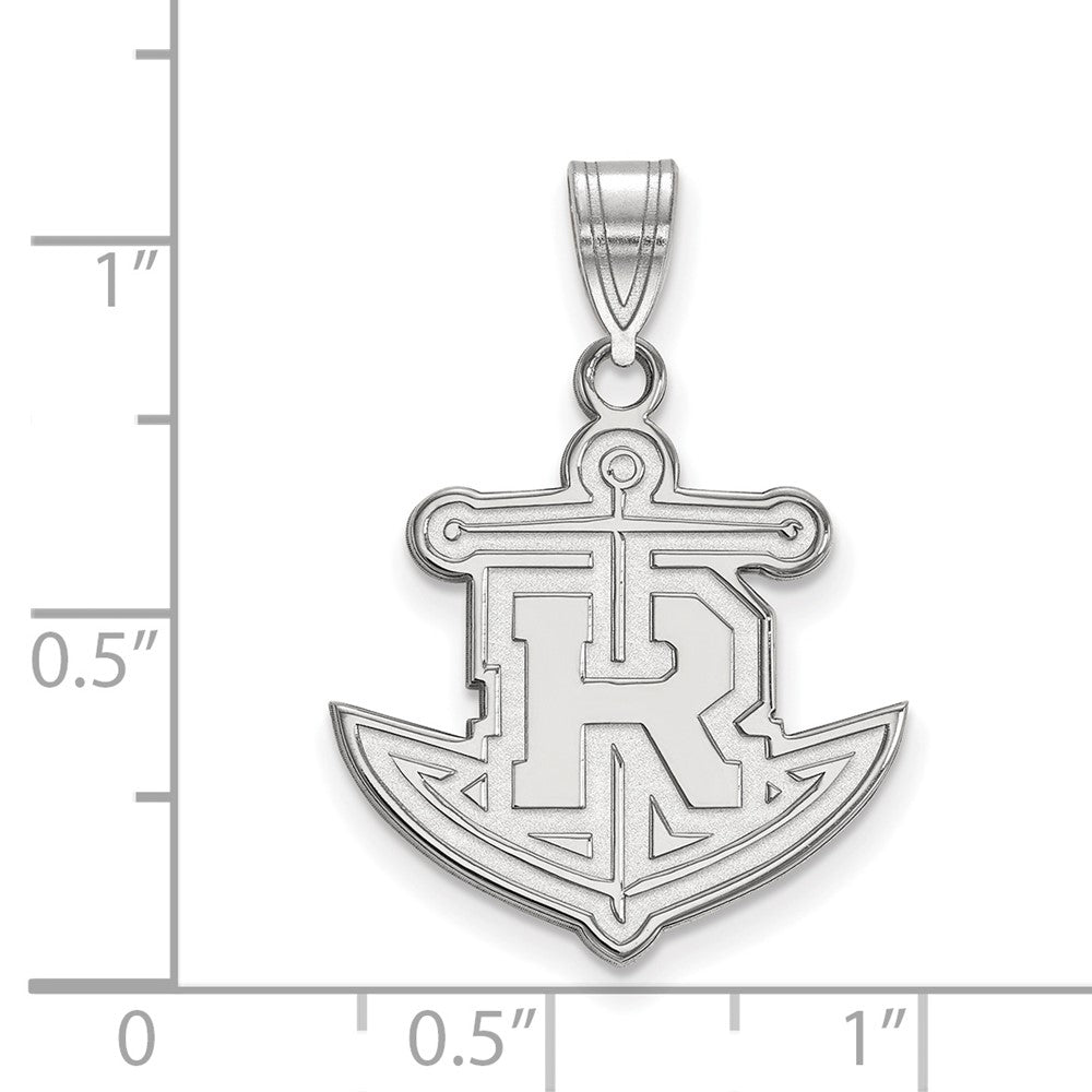 Sterling Silver Rhodium Plated Logoart Rollins College Anchor Large Pendant