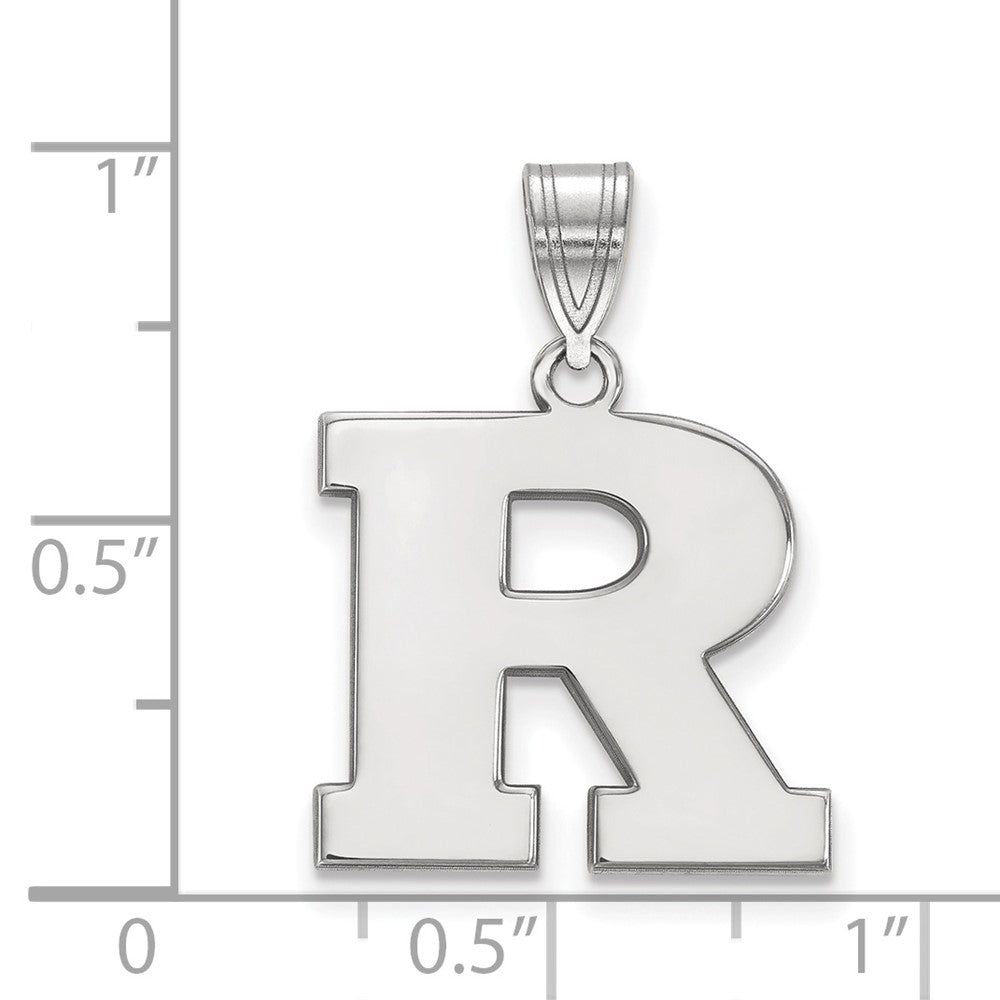 10K White Gold Logoart Rutgers University Letter R Medium Pendant