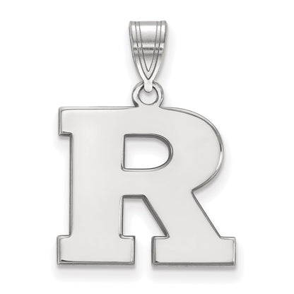 14K White Gold Logoart Rutgers University Letter R Medium Pendant