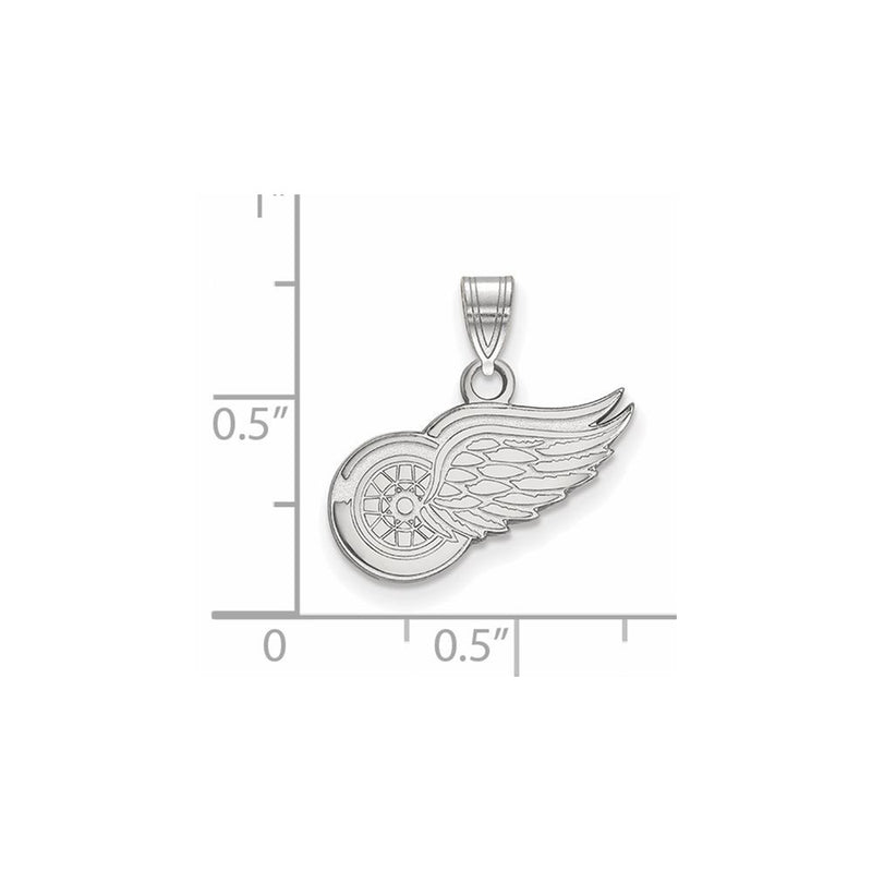 10K White Gold Nhl Logoart Detroit Red Wings Small Pendant