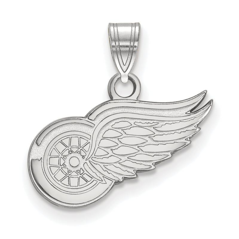 Sterling Silver Rhodium Plated Nhl Logoart Detroit Red Wings Small Pendant