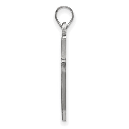 Sterling Silver Rhodium Plated Logoart Southern University Jaguars Extra Large Pendant