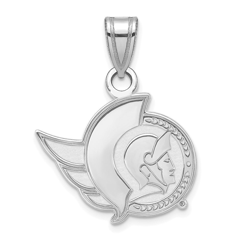 Sterling Silver Rhodium Plated Nhl Logoart Ottawa Senators Small Pendant