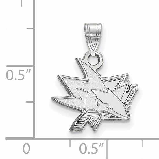 10K White Gold Nhl Logoart San Jose Sharks Small Pendant