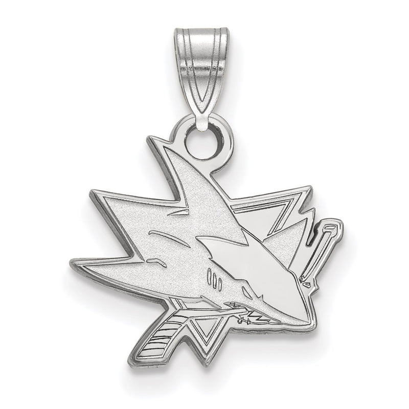 10K White Gold Nhl Logoart San Jose Sharks Small Pendant