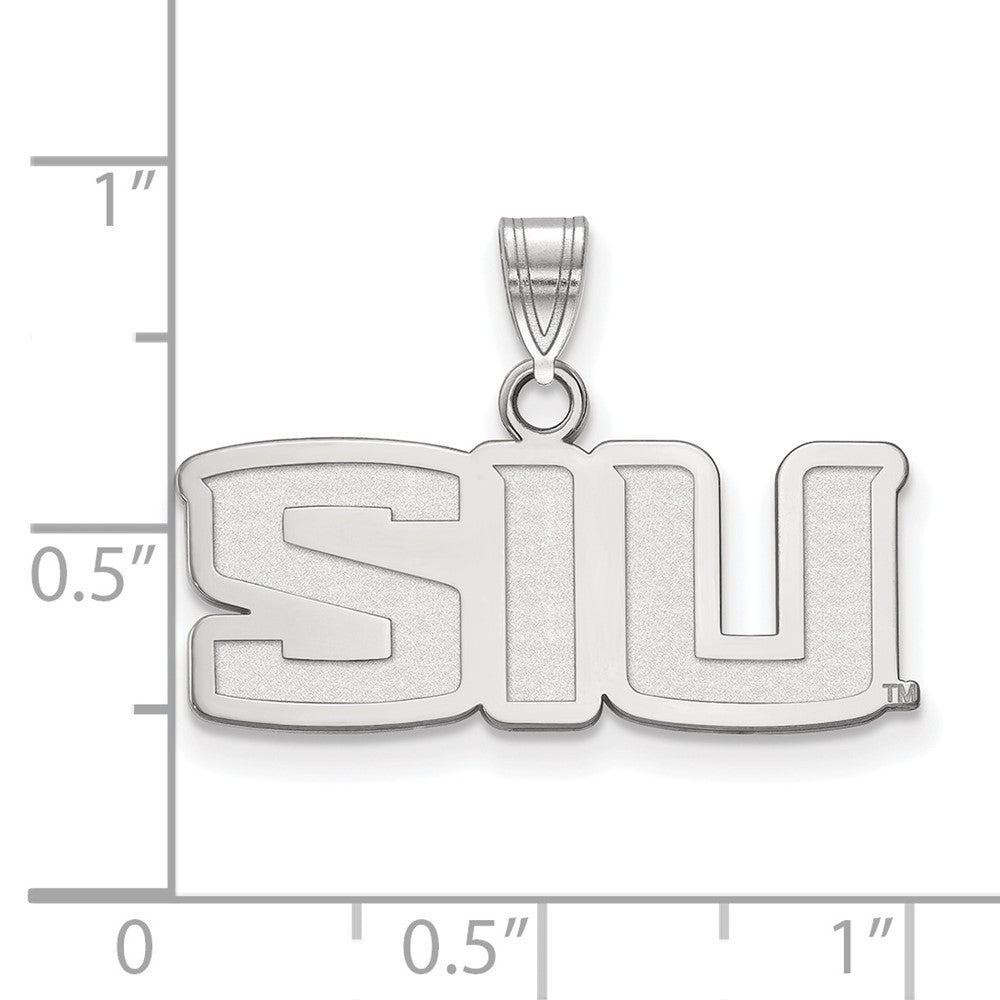 Sterling Silver Rhodium Plated Logoart Southern Illinois University S I U Small Pendant