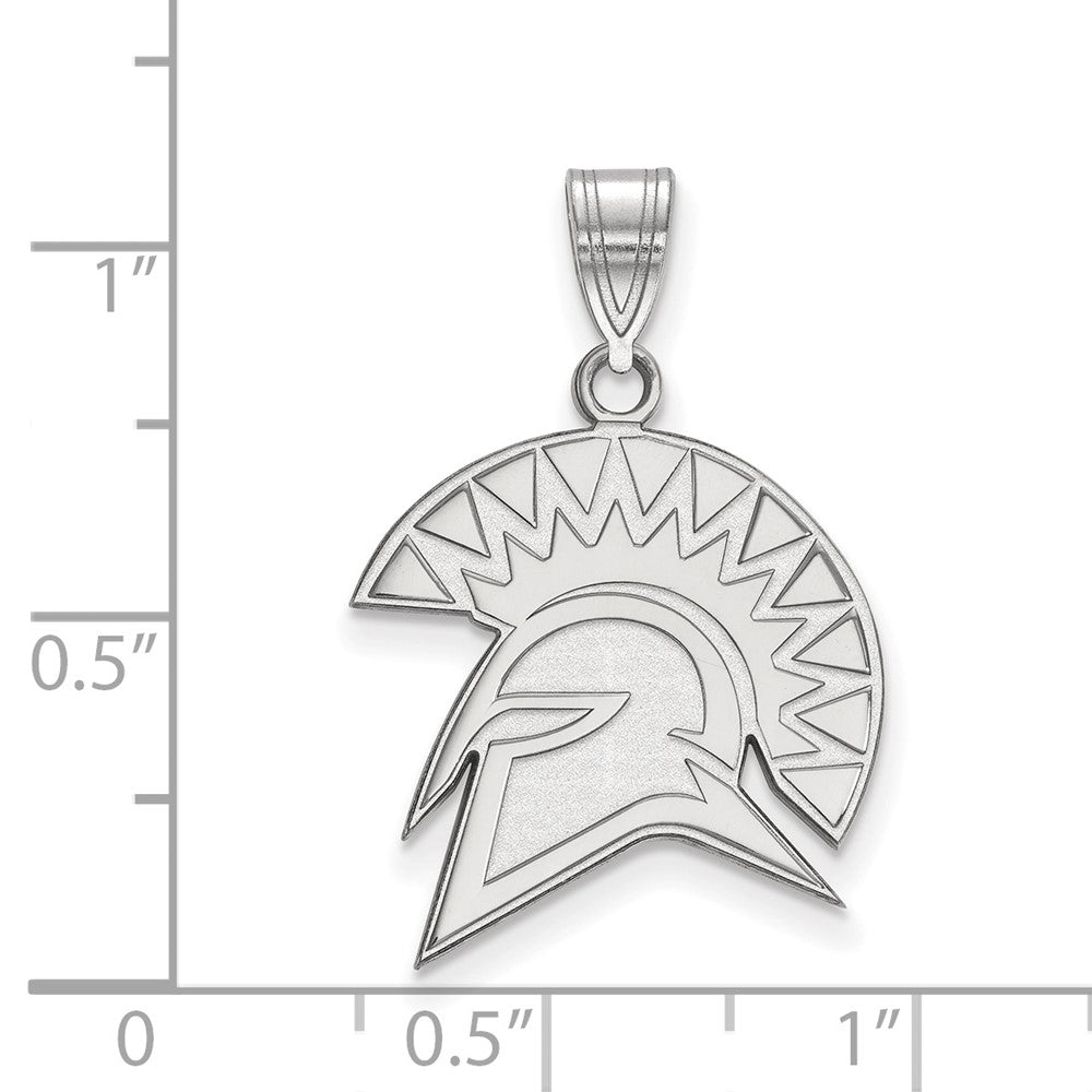10K White Gold Logoart San Jose State University Spartan Large Pendant