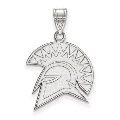 10K White Gold Logoart San Jose State University Spartan Large Pendant