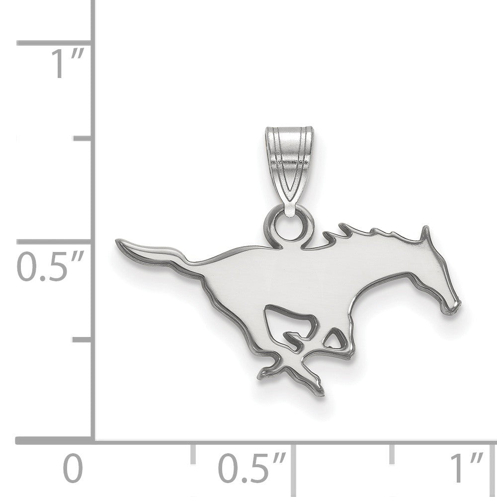 10K White Gold Logoart Southern Methodist University Mustang Small Pendant