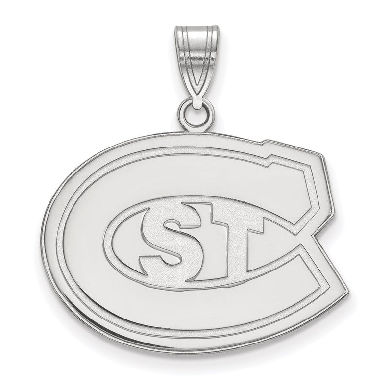 Sterling Silver Rhodium Plated Logoart St. Cloud State University Large Pendant