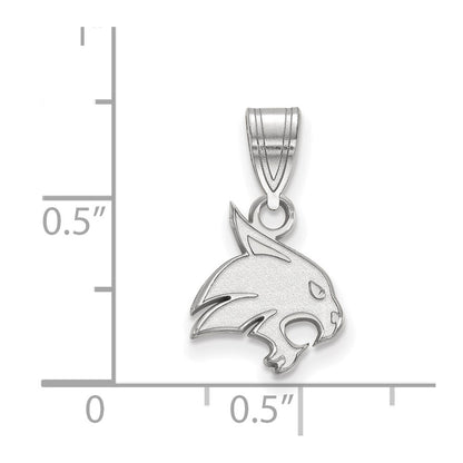 14K White Gold Logoart Texas State University Bobcat Small Pendant