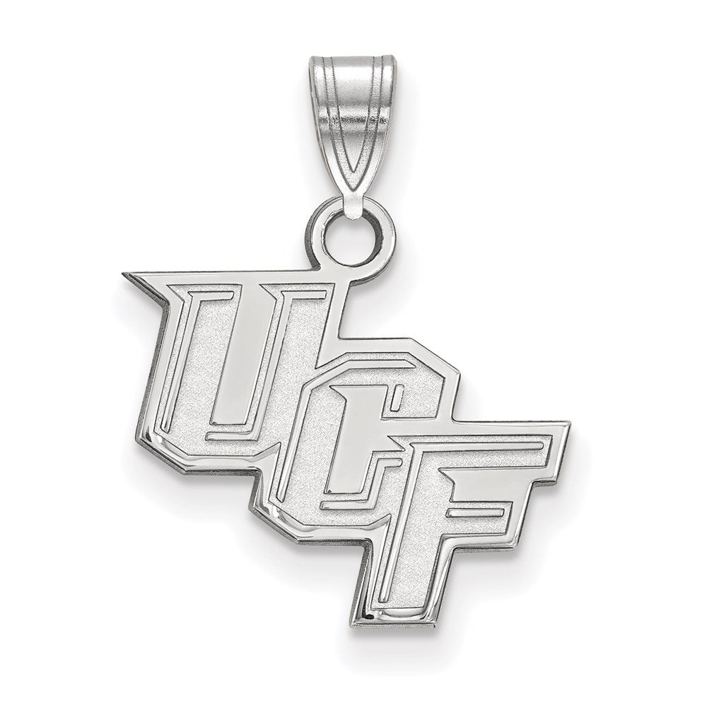 Sterling Silver Rhodium Plated Logoart University Of Central Florida U C F Small Pendant