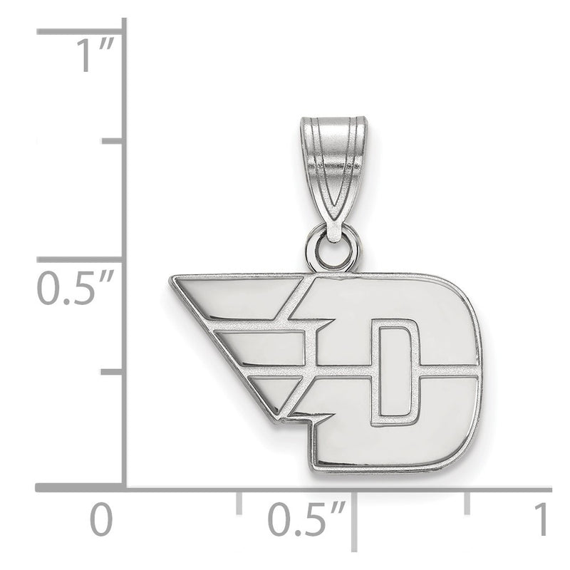 Sterling Silver Rhodium Plated Logoart University Of Dayton Small Pendant