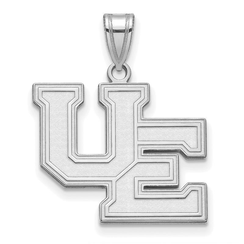 Sterling Silver Rhodium Plated Logoart University Of Evansville Purple Aces Large Pendant