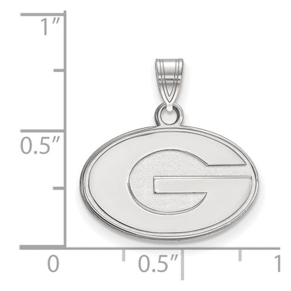 10K White Gold Logoart University Of Georgia Letter G Small Pendant
