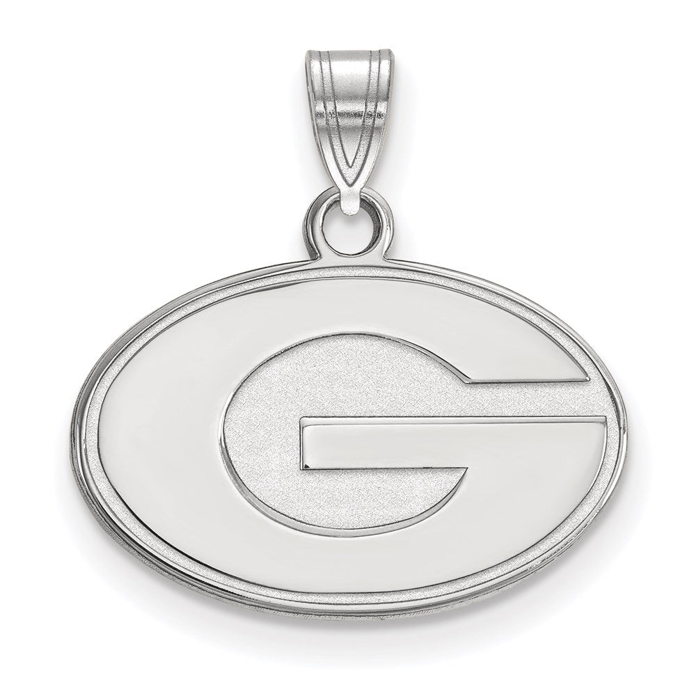 Sterling Silver Rhodium Plated Logoart University Of Georgia Letter G Small Pendant