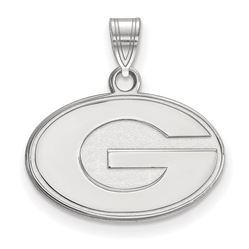 Sterling Silver Rhodium Plated Logoart University Of Georgia Letter G Small Pendant