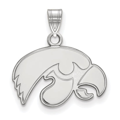 14K White Gold Logoart University Of Iowa Hawk Small Pendant