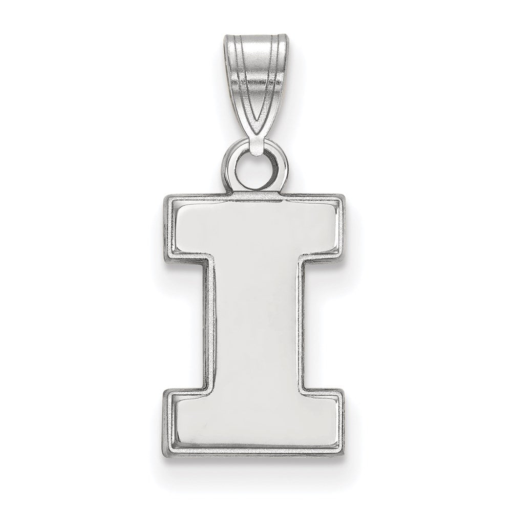 14K White Gold Logoart University Of Illinois Letter I Small Pendant