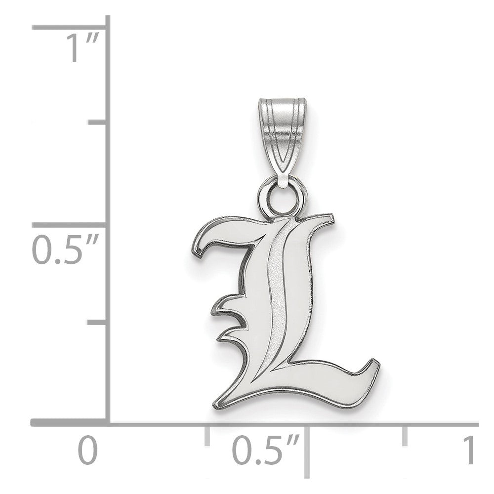 10K White Gold Logoart University Of Louisville Letter L Small Pendant