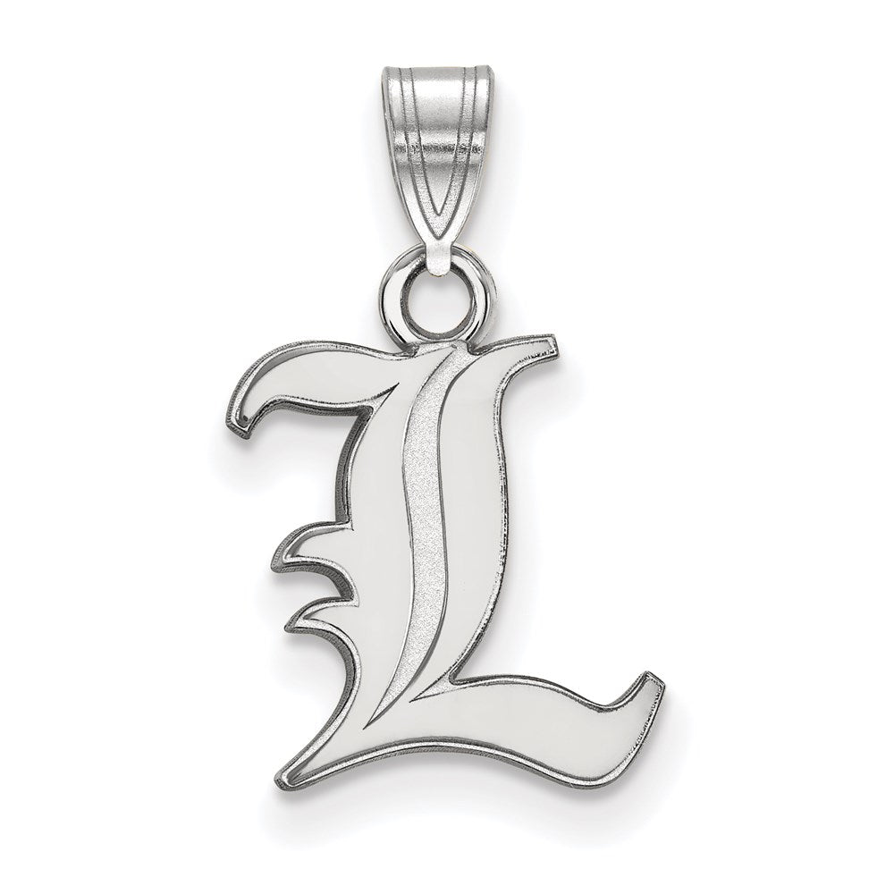 Sterling Silver Rhodium Plated Logoart University Of Louisville Letter L Small Pendant