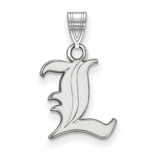 10K White Gold Logoart University Of Louisville Letter L Small Pendant