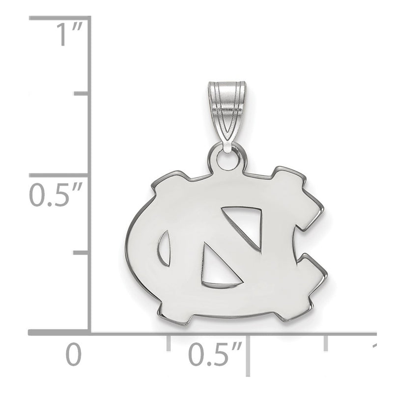 Sterling Silver Rhodium Plated Logoart University Of North Carolina N C Small Pendant