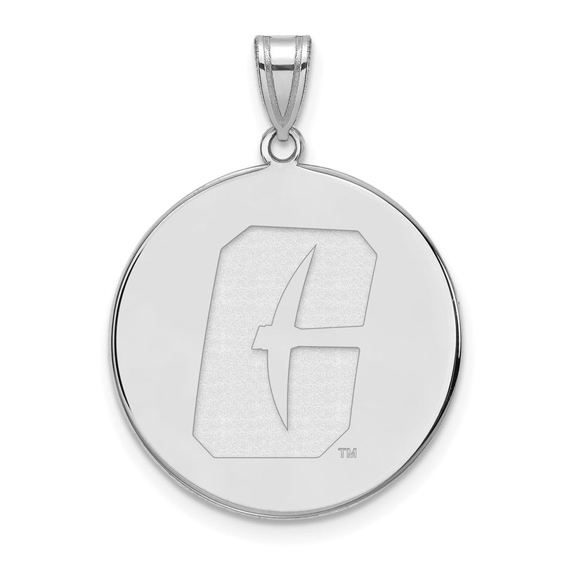 Sterling Silver Rhodium Plated Logoart University Of North Carolina At Charlotte 49Ers Extra Large Disc Pendant