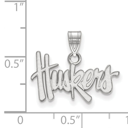 10K White Gold Logoart University Of Nebraska Huskers Small Pendant